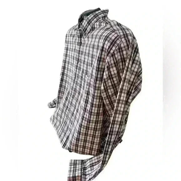 Men's Eddie‎ Bauer Long Sleeve 100% Cotton Size Large L Tall Ultra Long Flannel - Picture 3 of 10